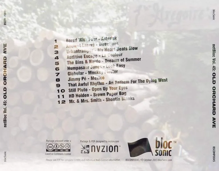 Album traycard for “netBloc Vol. 45: Old Orchard Ave” by Various Artists